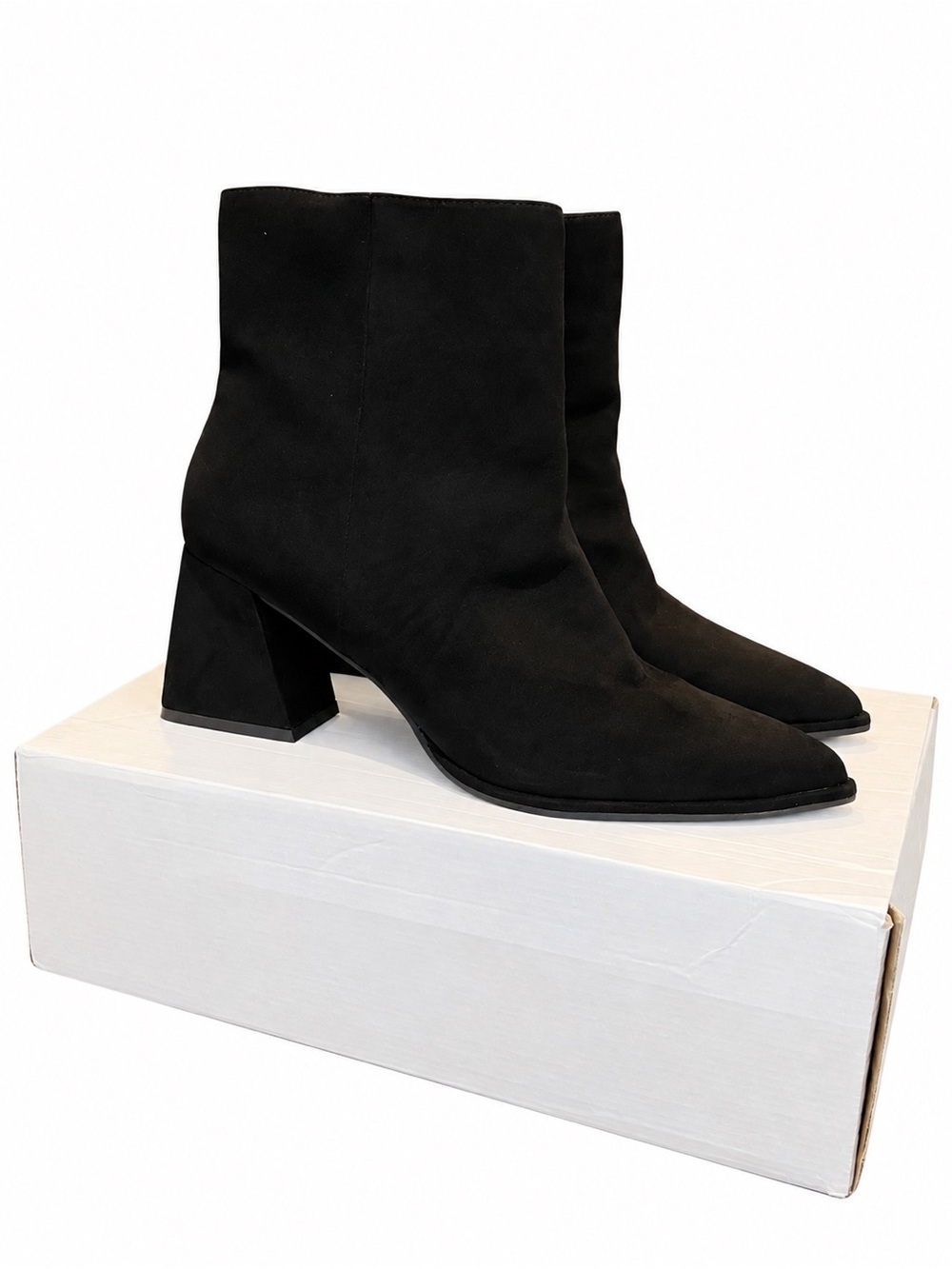 NEW Sonoma Black Suede Pointed Toe Ankle Boots Women’s Size 10 Block Heel